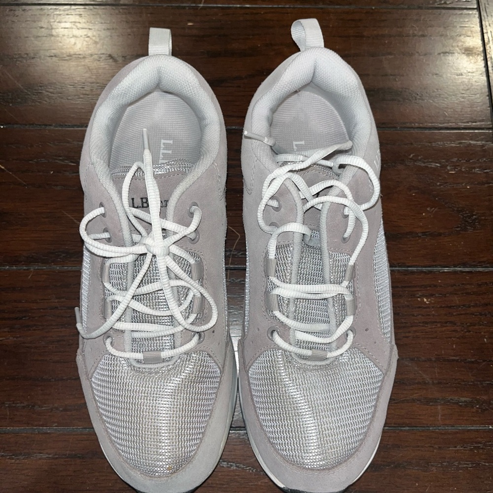 L.L. Bean Women's Gray and White Athletic Sneakers